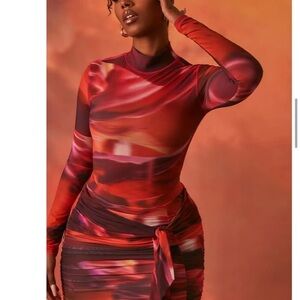 Oh Polly x Tammy Hembrow Mesh Mock Neck Long Sleeve bodysuit